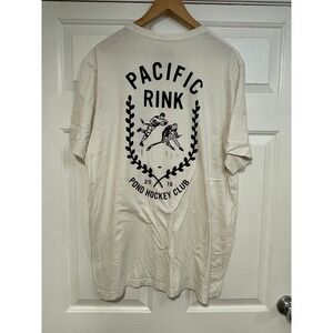Pacific‎ Rink Pond Hockey Club Graphic T-Shirt Short Sleeve Mens 2XL White black
